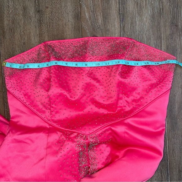 Vintage Morgan & Co Babydoll Strapless Prom Gown Women’s 8/10 Hot Pink Y2K - Picture 8 of 14
